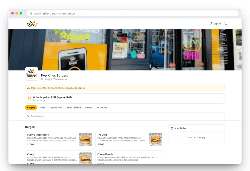 Fully Branded Web Ordering